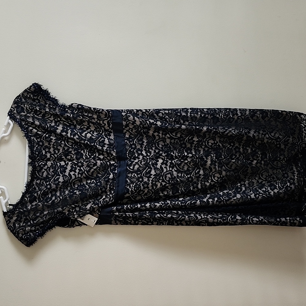 Todashi Collection Too Elegant Navy Lace Midi Dress Womens 22Q - Picture 7 of 9